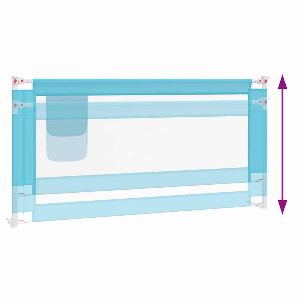 Toddler Safety Bed Rail Blue 180x25 cm Fabric
