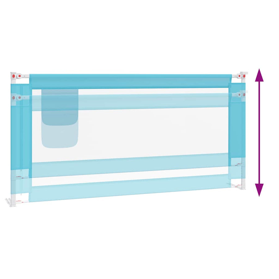 Toddler Safety Bed Rail Blue 190x25 cm Fabric