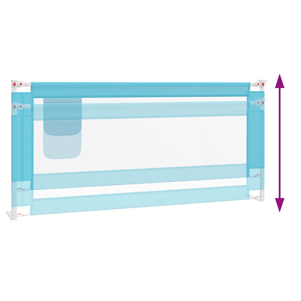 Toddler Safety Bed Rail Blue 200x25 cm Fabric