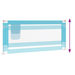 Toddler Safety Bed Rail Blue 200x25 cm Fabric