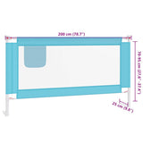 Toddler Safety Bed Rail Blue 200x25 cm Fabric