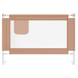 Toddler Safety Bed Rail Taupe 100x25 cm Fabric - Side View