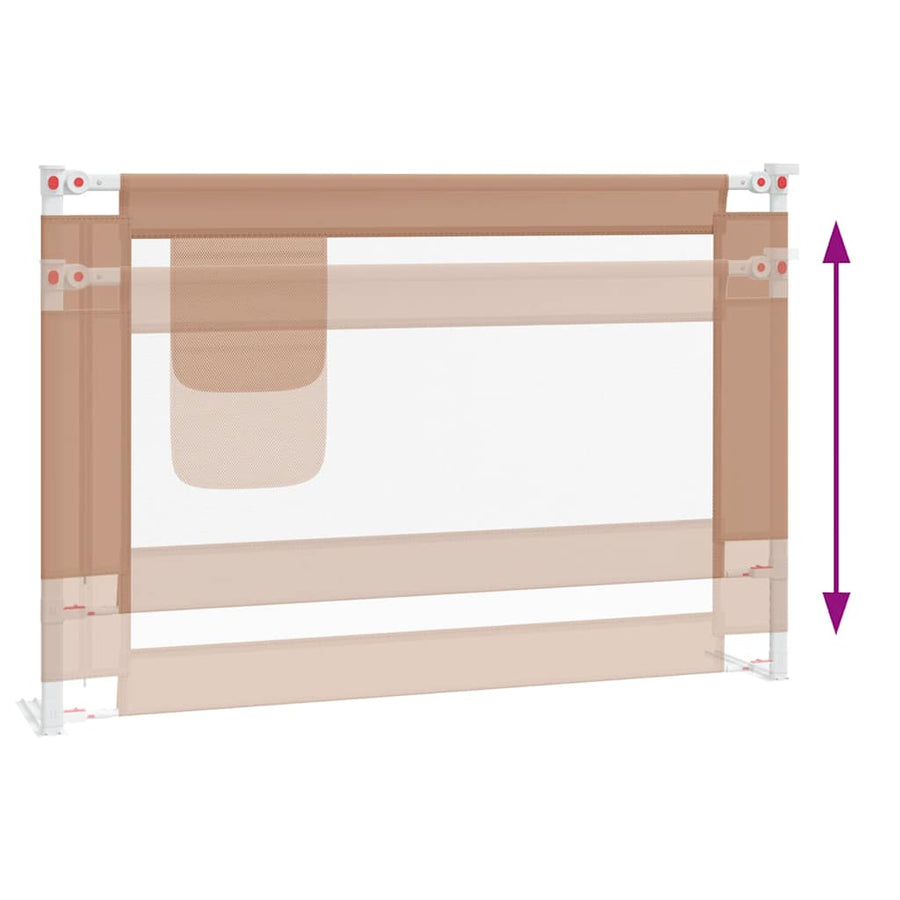 Toddler Safety Bed Rail Taupe 100x25 cm Fabric