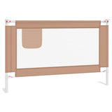 Toddler Safety Bed Rail Taupe 120x25 cm Fabric - Front View