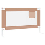 Toddler Safety Bed Rail Taupe 120x25 cm Fabric - 45-Degree Angle