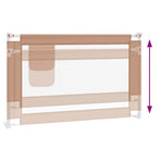 Toddler Safety Bed Rail Taupe 120x25 cm Fabric