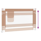 Toddler Safety Bed Rail Taupe 120x25 cm Fabric - Rear View