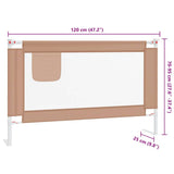 Toddler Safety Bed Rail Taupe 120x25 cm Fabric