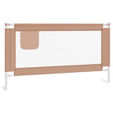 Toddler Safety Bed Rail Taupe 150x25 cm Fabric - Front View