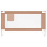 Toddler Safety Bed Rail Taupe 150x25 cm Fabric - Side View