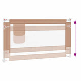 Toddler Safety Bed Rail Taupe 150x25 cm Fabric - Rear View