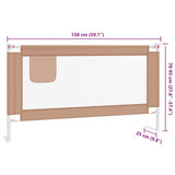 Toddler Safety Bed Rail Taupe 150x25 cm Fabric - Extra Image