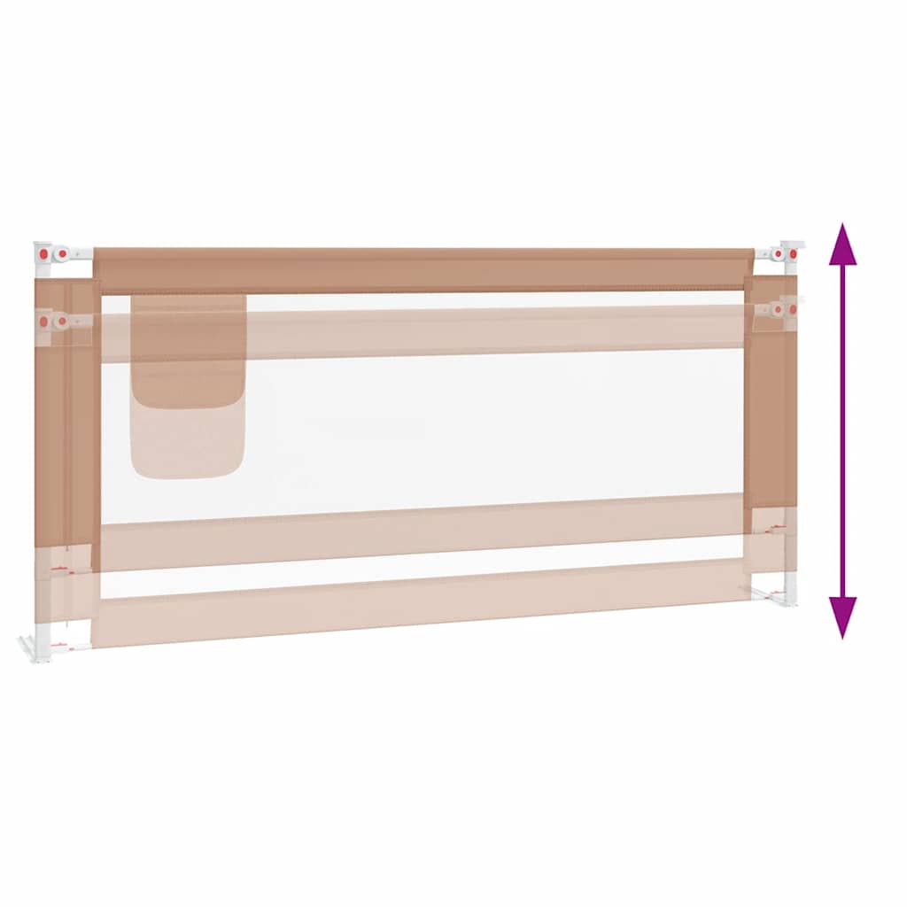 Toddler Safety Bed Rail Taupe 200x25 cm Fabric