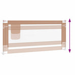 Toddler Safety Bed Rail Taupe 200x25 cm Fabric