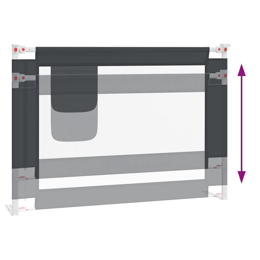 Toddler Safety Bed Rail Dark Grey 90x25 cm Fabric