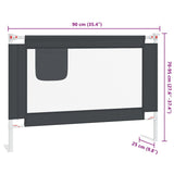 Toddler Safety Bed Rail Dark Grey 90x25 cm Fabric - Extra Image