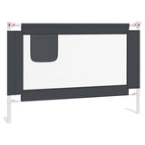 Toddler Safety Bed Rail Dark Grey 100x25 cm Fabric - Front View