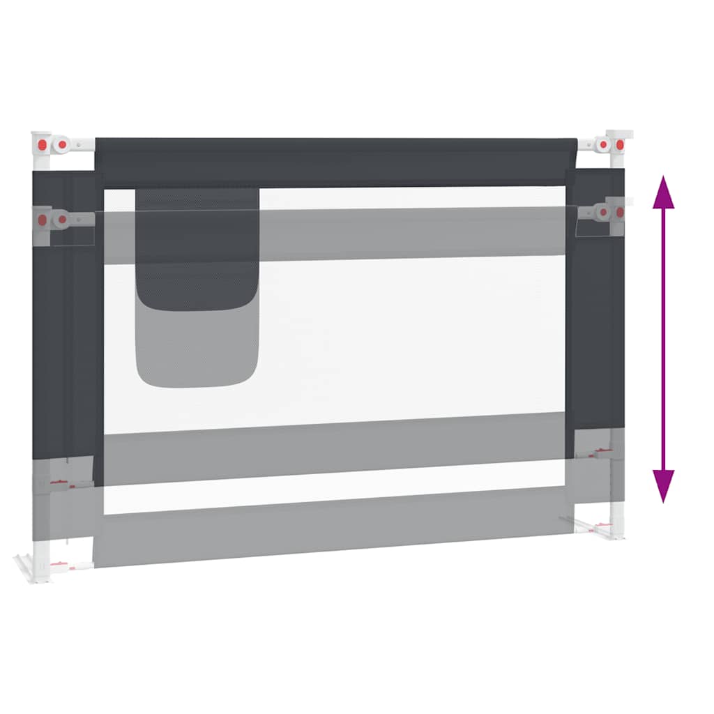 Toddler Safety Bed Rail Dark Grey 100x25 cm Fabric