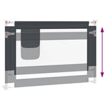 Toddler Safety Bed Rail Dark Grey 100x25 cm Fabric - Rear View