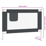 Toddler Safety Bed Rail Dark Grey 100x25 cm Fabric - Extra Image