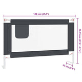 Toddler Safety Bed Rail Dark Grey 120x25 cm Fabric - Extra Image