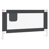 Toddler Safety Bed Rail Dark Grey 140x25 cm Fabric - Front View