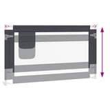 Toddler Safety Bed Rail Dark Grey 140x25 cm Fabric - Rear View