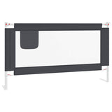 Toddler Safety Bed Rail Dark Grey 150x25 cm Fabric - Front View