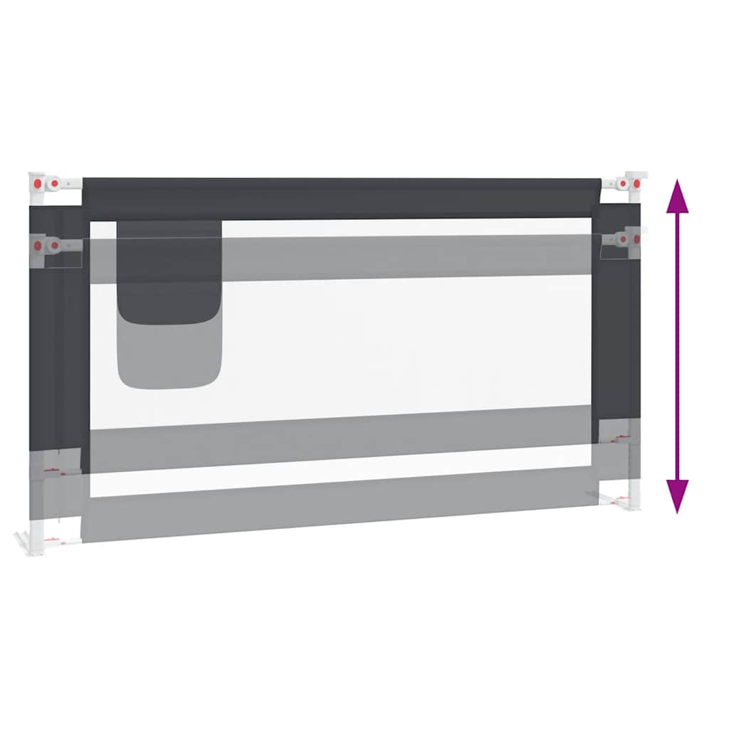 Toddler Safety Bed Rail Dark Grey 160x25 cm Fabric