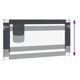 Toddler Safety Bed Rail Dark Grey 160x25 cm Fabric - Rear View