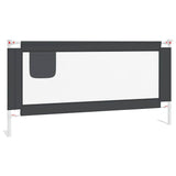 Toddler Safety Bed Rail Dark Grey 180x25 cm Fabric - Front View