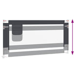 Toddler Safety Bed Rail Dark Grey 180x25 cm Fabric - Rear View