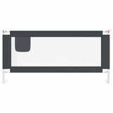 Toddler Safety Bed Rail Dark Grey 190x25 cm Fabric - Side View