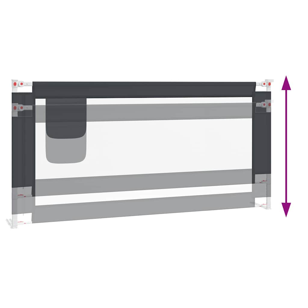 Toddler Safety Bed Rail Dark Grey 190x25 cm Fabric