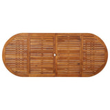 Garden Dining Table 220x90x75 cm Solid Wood Acacia - Top-Down View