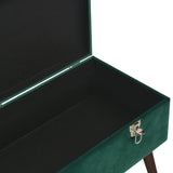 Bench with Storage Compartment Green 80 cm Velvet - 45-Degree Angle