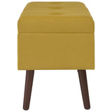 Bench with Storage Compartment Mustard Yellow 80 cm Velvet - Top-Down View