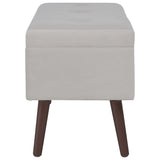 Bench with Storage Compartment Grey 80 cm Velvet - Top-Down View