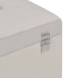 Bench with Storage Compartment Grey 80 cm Velvet - 45-Degree Angle