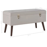 Bench with Storage Compartment Grey 80 cm Velvet - Close-Up Angle