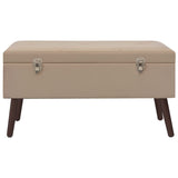 Bench with Storage Compartment Beige 80 cm Velvet - Side View