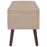 Bench with Storage Compartment Beige 80 cm Velvet - Top-Down View