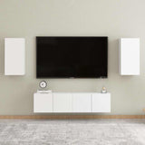 TV Cabinets 2 pcs White 30.5x30x60 cm Engineered Wood - Rear View