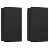 TV Cabinets 2 pcs Black 30.5x30x60 cm Engineered Wood