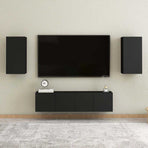 TV Cabinets 2 pcs Black 30.5x30x60 cm Engineered Wood