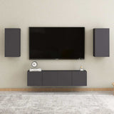 TV Cabinets 2 pcs Grey 30.5x30x60 cm Engineered Wood - Rear View