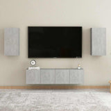 TV Cabinet Concrete Grey 30.5x30x60 cm Engineered Wood - Rear View