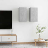 2 Piece TV Cabinet Set Concrete Grey 30,5x30x60 cm Engineered Wood