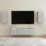 TV Cabinets 2 pcs Concrete Grey 30.5x30x60 cm Engineered Wood