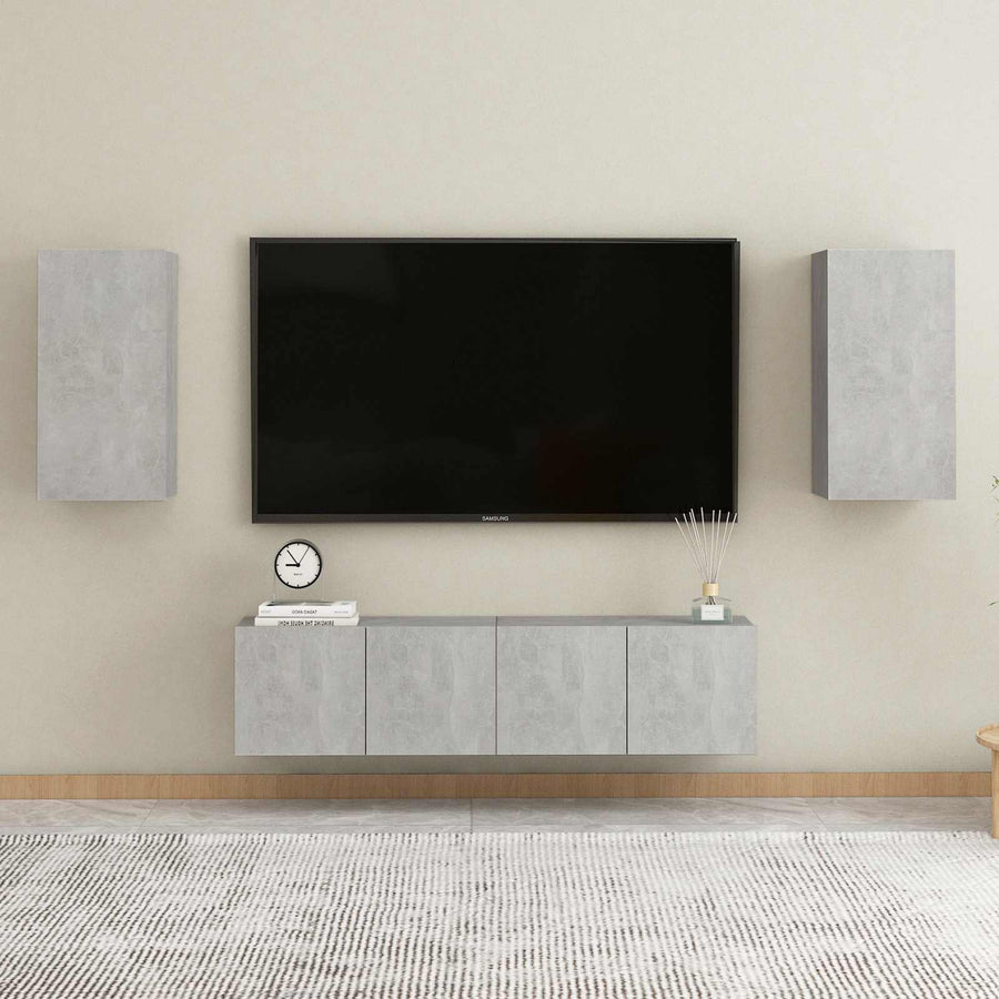 TV Cabinets 2 pcs Concrete Grey 30.5x30x60 cm Engineered Wood